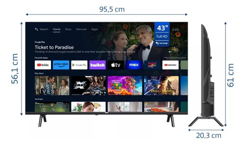 Smart Tv Bgh Led 43 Pulgadas Fhd B4325fs5a Full Hd Android