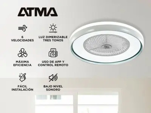 Ventilador Techo Liliana Vthbox24 C/control Remto/8aspas C/l 55.8 Cm Blanco Transparentes Plástico 8