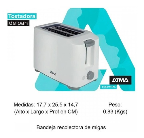Tostadora Eléctrica 7 Niveles Atma To2180 700w Color Blanco
