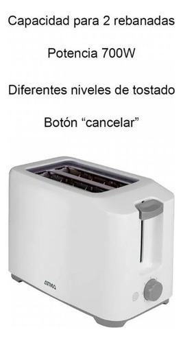 Tostadora Eléctrica 7 Niveles Atma To2180 700w Color Blanco