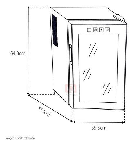 Vonee Cava De Vinos 18 Botellas Termoeléctrica 70 W