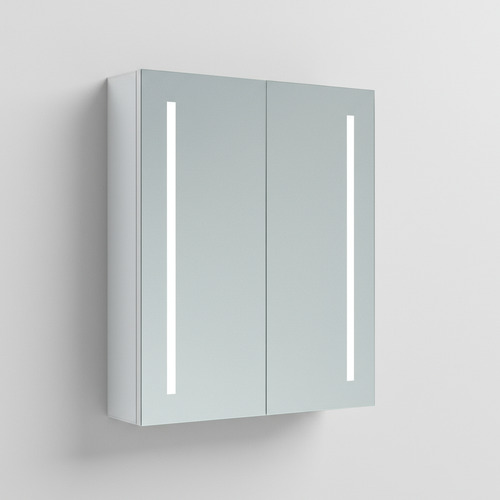 Botiquín 60x70 Cm Aluminio Baño Doble Vidrio Sensor Led Vidrio Plateado