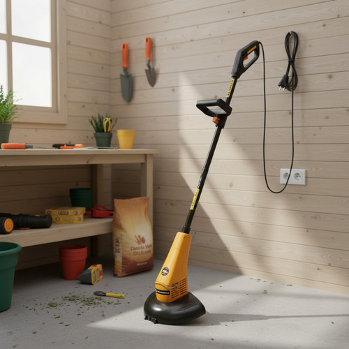 Bordeadora Electrica Steel Home 900w 2 Rulemanes Plegable Amarillo