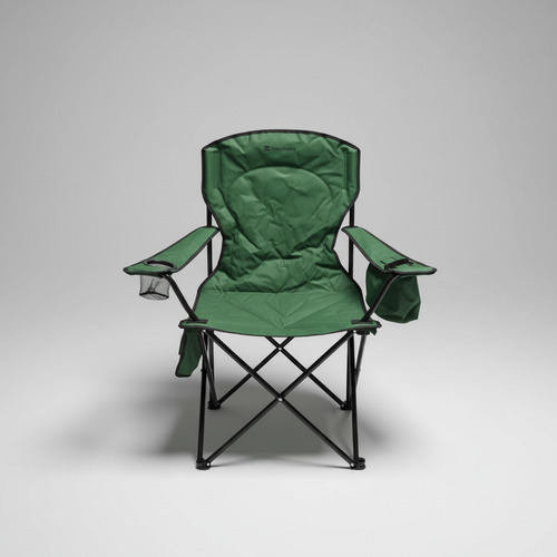 Sillon Plegable Con Apoyavasos Y Bolsillo Steelhome Verde Verde
