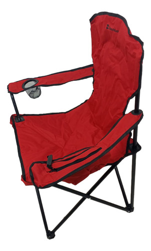 Sillon Plegable Con Apoyavasos Y Bolsillo Rojo Steehome Rojo