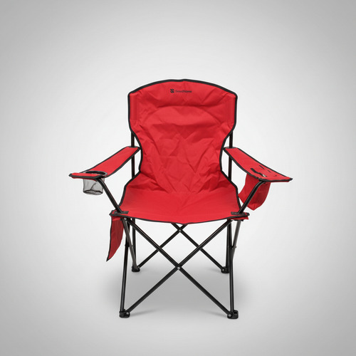 Sillon Plegable Con Apoyavasos Y Bolsillo Rojo Steehome Rojo