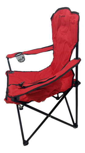 Sillon Plegable Con Apoyavasos Y Bolsillo Rojo Steehome Rojo