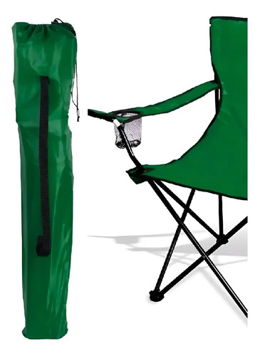 Sillon Director Camping Playa Plegable Posavasos Verde