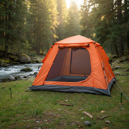 Carpa Talampaya Automática Para 4 Personas Autoarmable Naranja