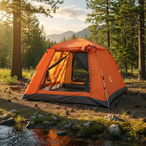 Carpa Talampaya Automática Para 4 Personas Autoarmable Naranja