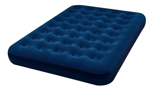 Colchon Inflable De 2 Plazas 191 X 137 Cm Flocked Air Bed Tm 20256 Azul