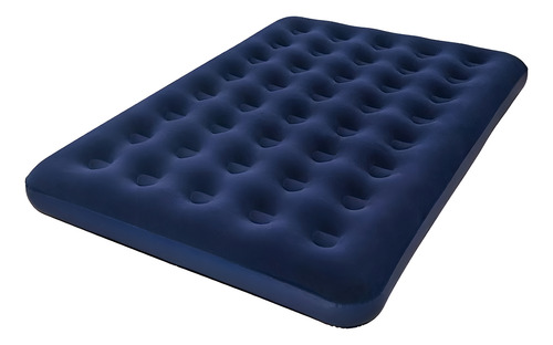 Colchon Inflable De 2 Plazas 191 X 137 Cm Flocked Air Bed Tm 20256 Azul