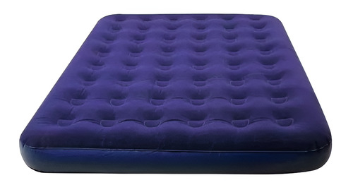 Colchon Inflable De 2 Plazas 191 X 137 Cm Flocked Air Bed Tm 20256 Azul