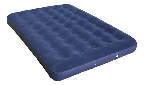 Colchon Inflable De 2 Plazas 191 X 137 Cm Flocked Air Bed Tm 20256 Azul