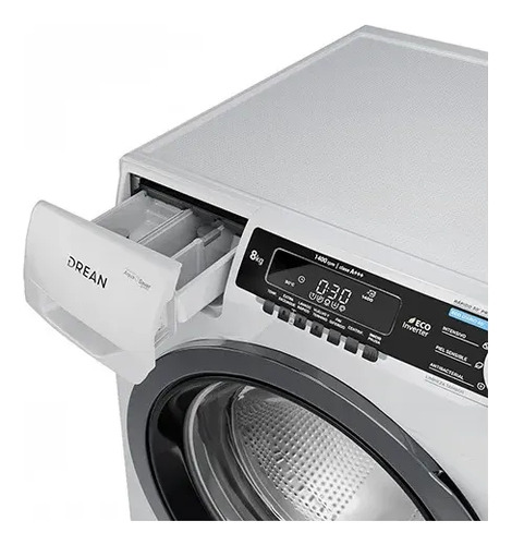 Lavarropas Automático Drean 8kg 1400rpm Inverter Blanco A+++ Blanco