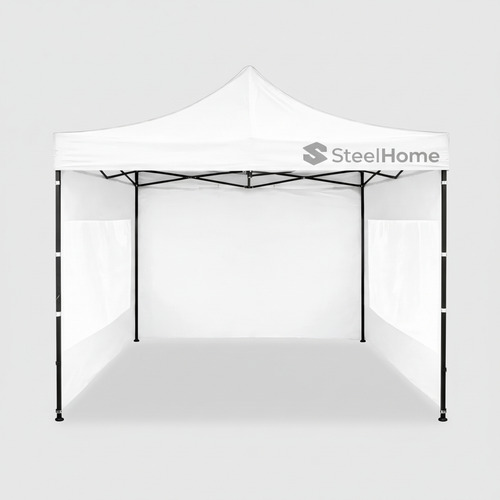 Gazebo Autoarmable Steel Home 3 X 3 M Con Paredes Blanco Blanco