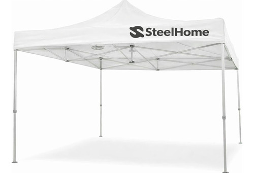 Gazebo Autoarmable Steel Home 3 X 3 M Blanco Con Bolso Blanco