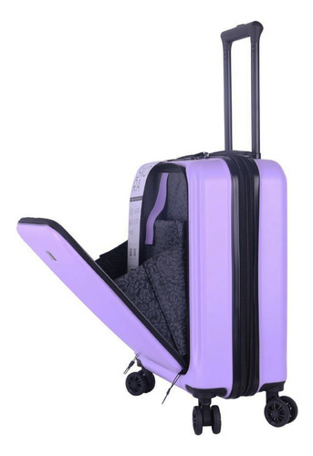 Valija Skora 20'' Carry On Lila. Bolsillo Frontal Rueda Fija Lila Lisa