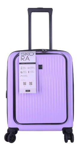 Valija Skora 20'' Carry On Lila. Bolsillo Frontal Rueda Fija Lila Lisa