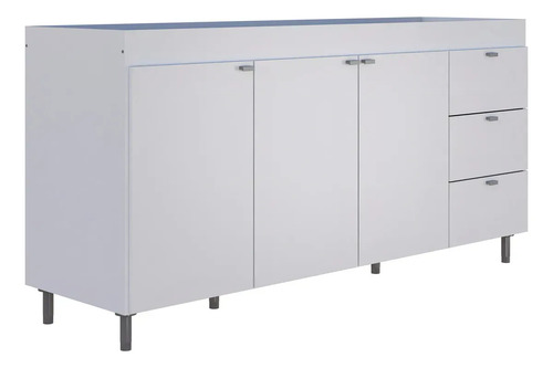 Bajo Mesada Cocina Orlandi 3puertas 3cajones Blanco Melamina Blanco