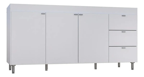 Bajo Mesada Cocina Orlandi 3puertas 3cajones Blanco Melamina Blanco