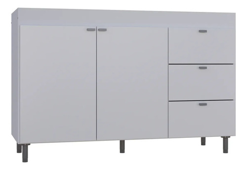 Bajo Mesada Orlandi Eco 1.20 3 Cajones 2 Puertas Cocina Blanco