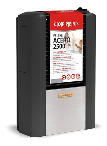 Calefactor Multigas Coppens 2500 Tb Peltre Acero 2907w 19-25m² Gris Gris Oscuro