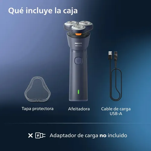 Afeitadora Eléctrica Philips Serie 1000 S1881/00 - Inalámbrica - Para Afeitado En Seco Y Humedo - Cuchillas Autoafilables Azul Oscuro