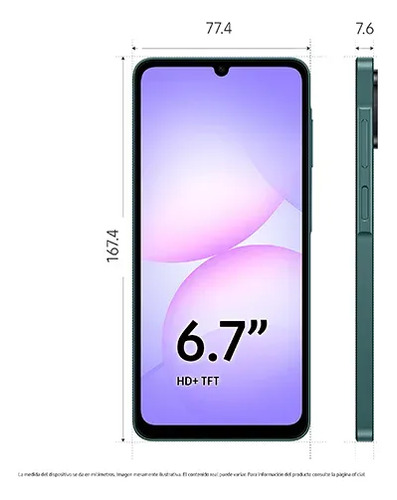 Samsung Galaxy A07 128gb 4gb Ram 50mpx 5000mah Dual Sim 4g Verde Oscuro