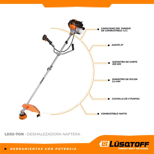 Desmalezadora Naftera Lusqtoff Ld52-7on 52cc 1,9hp