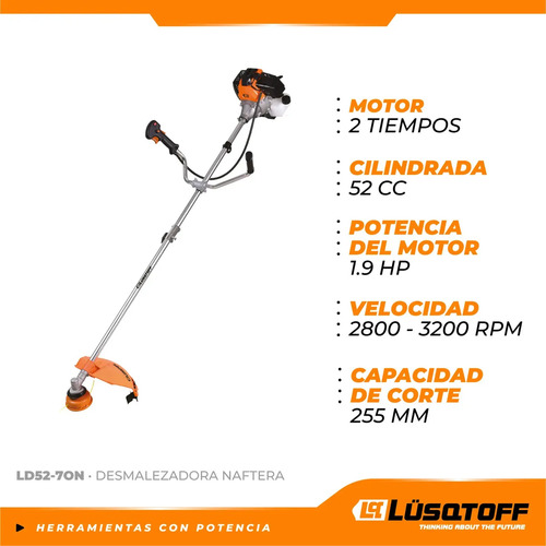 Desmalezadora Naftera Lusqtoff Ld52-7on 52cc 1,9hp