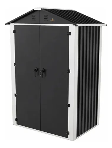 Cobertizo De Jardín King-house Metálico De Acero Negro De 1.2 X 0.9 X 1.85 M