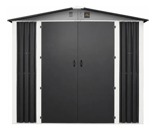 Cobertizo Caseta Deposito De Jardin 240x240x200 Acero Negro Negro
