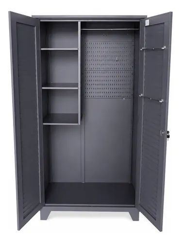Gabinete Depósito De Jardín King-house De Acero Negro 90x50x185 Cm