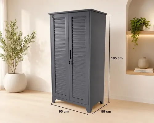 Gabinete Depósito De Jardín King-house De Acero Negro 90x50x185 Cm