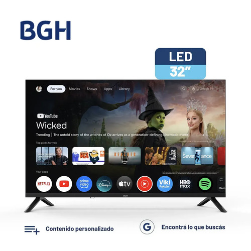 Smart Tv Led Bgh B3226g5g 32 Hd Googletv Dolby Audio Netflix