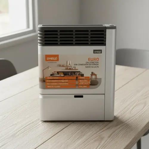 Calefactor Emege 5000 Sin Salida 3150 Multigas Linea Euro Gris