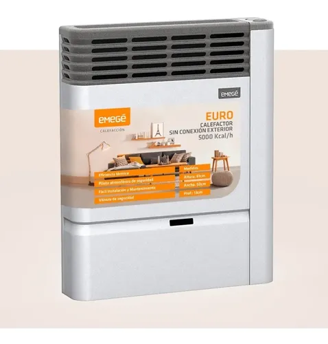 Calefactor Emege 5000 Sin Salida 3150 Multigas Linea Euro Gris