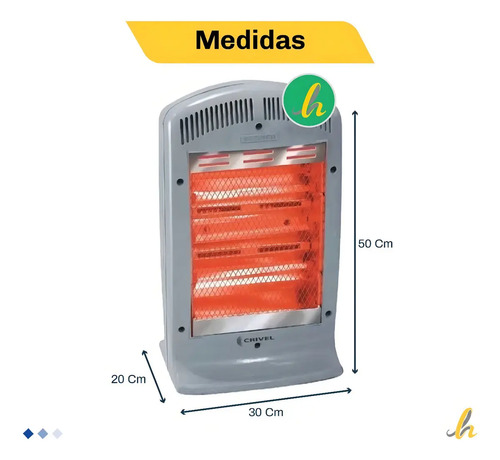 Calefactor Halógeno Crivel Q3 E15 Infrarrojo 1400w 15m² Blanco