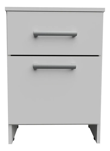 Mesa De Luz 42cm Con Puerta Y Cajón Mate Blanco