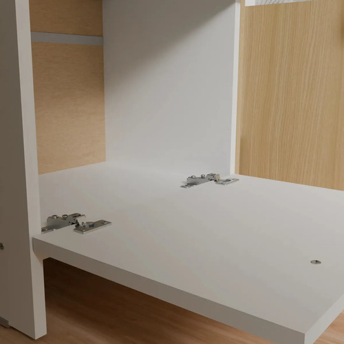 Mesa De Luz 42cm Con Puerta Y Cajón Mate Blanco
