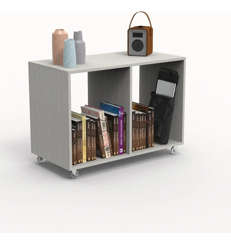 Mesa Cajon Multiuso Dsm05rb 40x80x52 C/ruedas Roble Blanco