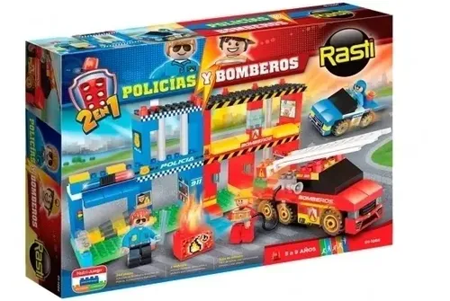 Rasti Bloques Policía Y Bomberos 250 Piezas 01-1086