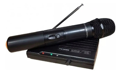 Microfono Ross Fv-302 Inalambrico Vhf Cardioide Simple Negro