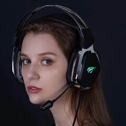Auriculares Gamer Havit H2018u Usb 7.1 Rgb Negro/plata