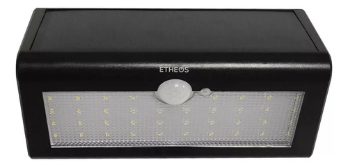 Reflector Farol Solar Exterior 38 Leds Etheos Y Sensor Color De La Carcasa Negro Color De La Luz 6500k