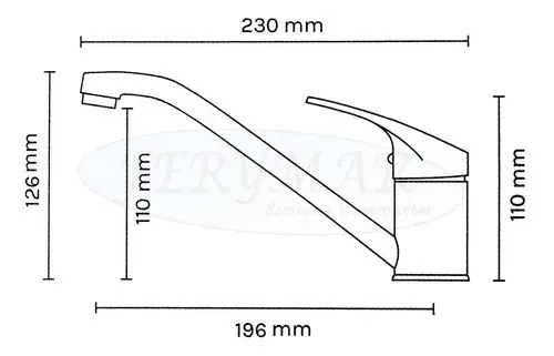 Griferia Gloa Gmc01 Monocomando Cocina Cromada C/flexible Plateado Cromado