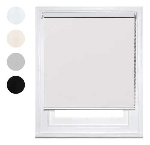 Cortina Blackout Blanca De 120×240cm Pvc Con Sistema Roller Color Blanco