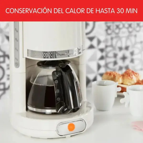 Cafetera De Filtro Moulinex Soleil Fg381a10 1,25l Color Marfil Blanco