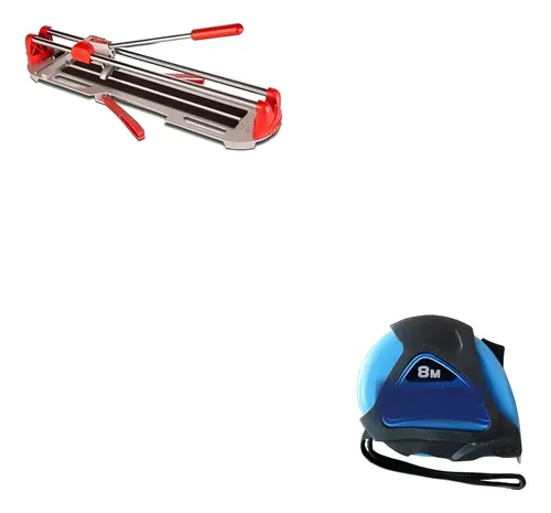 Cortadora Ceramica Manual + Cinta Metrica Kld 8 Mts Rojo